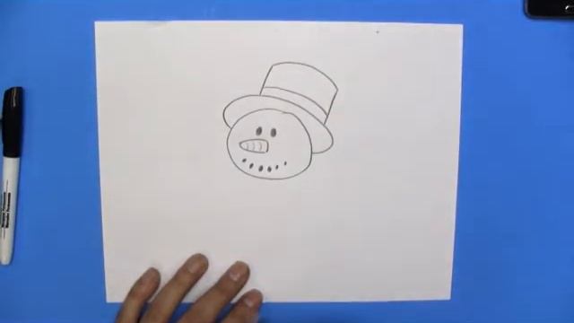 Как нарисовать снеговика простым карандашом смотреть онлайн