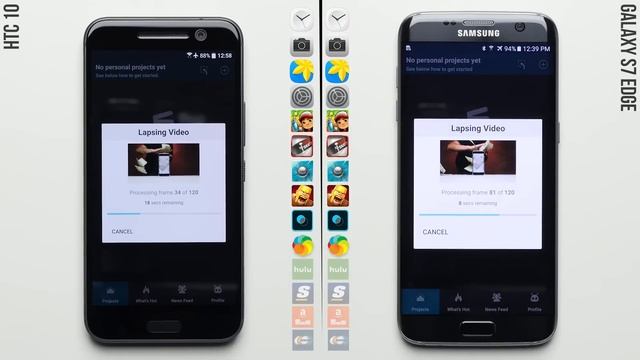 HTC 10 vs Galaxy S7 Edge Speed Test смотреть онлайн