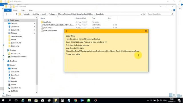 How to Restore Sticky Note to new windows เรียกคืน sticky note วินโดวส์ 10 смотреть онлайн