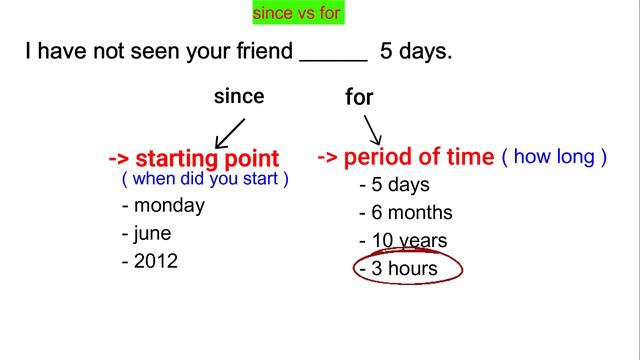For Since?  English Grammar Quiz | Preposition