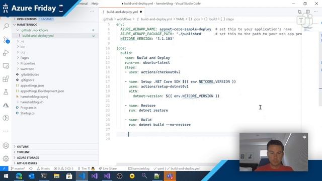 Learn how to deploy .NET Core apps to Azure with GitHub Actions | Azure Friday смотреть онлайн