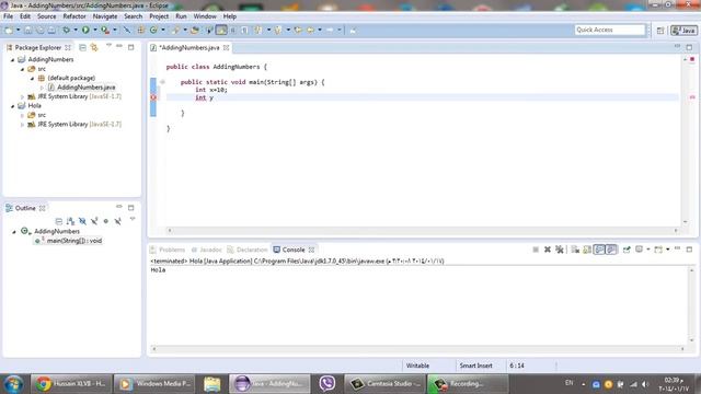 Eclipse - Adding two numbers using Java смотреть онлайн