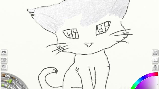 Рисуем Красивого Котика))) смотреть онлайн