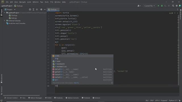 Draw clock in python | turtle | turtle graphics #8 #python смотреть онлайн