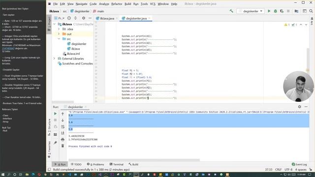 Java 'da Değişkenler, Veri Tipleri, Double, Float Veri Tipleri смотреть онлайн
