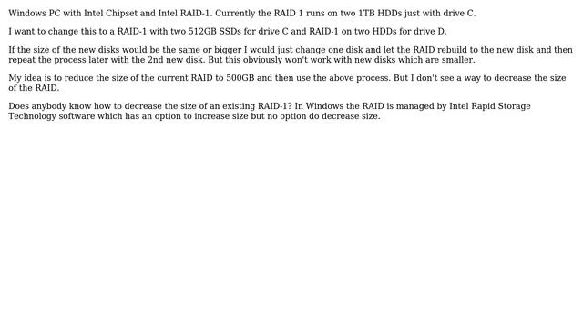 How to decrease the size of an Intel RAID 1? смотреть онлайн