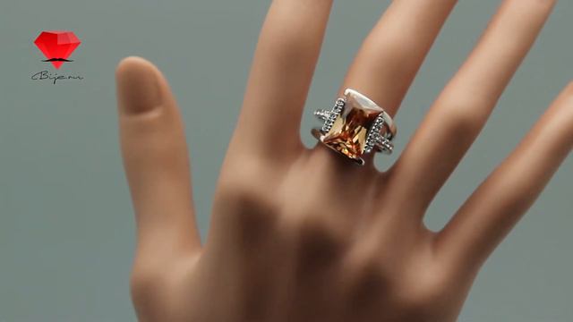 Bije.ru: Кольцо с родиевым покрытием и светло-терракотовым фианитом Michelendzhela (Мичелэнджила) смотреть онлайн