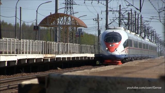 Высокоскоростной поезд ЭВС2-02 "Сапсан" Москва — Санкт-Петербург смотреть онлайн