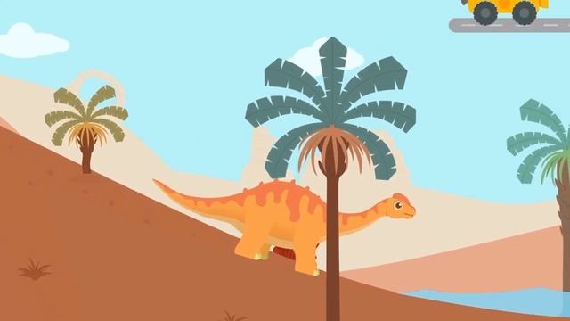 Jurassic Dig Game - Kids Find Brachiosaurus Bones With Cute Vehicles - Fun Dino Game For Kids смотреть онлайн