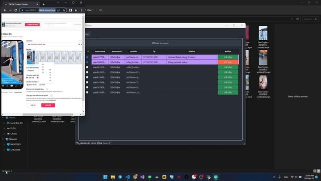[Tiktok Manager] - Tiktok Upload Video - Auto Login + Follow + Comment + Like - View Live + Video смотреть онлайн