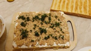 Закусочный Торт "Наполеон"с рыбной консервой. Классная закуска на праздничный стол!