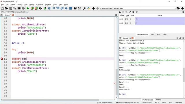 Lecture - 28 - Single Try with Multiple Except Block| Default Blocks |Exception Handling| Python| смотреть онлайн