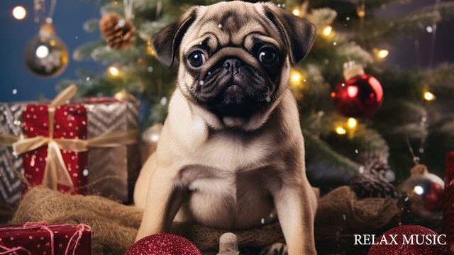Мопс, Pug. Happy New year relax and chill music-stress relief-spa music-healing music смотреть онлайн