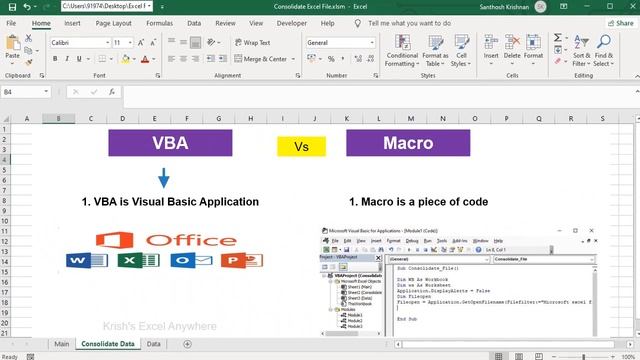 VBA Macro #2 - Difference Between VBA and Macro, All about Macro in Tamil |Krish's Excel Anywhere| смотреть онлайн