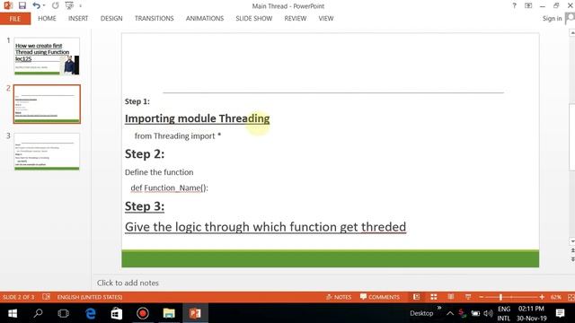 How we can crate First Thread using Function in python ? смотреть онлайн