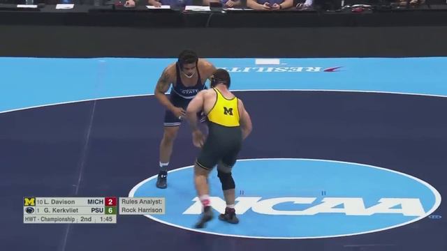 Greg Kirkvliet v. Lucas Davison: 2024 NCAA wrestling championship (heavyweight) смотреть онлайн