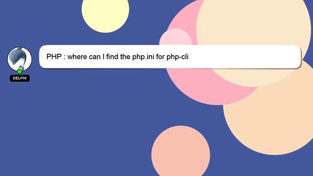 PHP : where can I find the php.ini for php-cli смотреть онлайн
