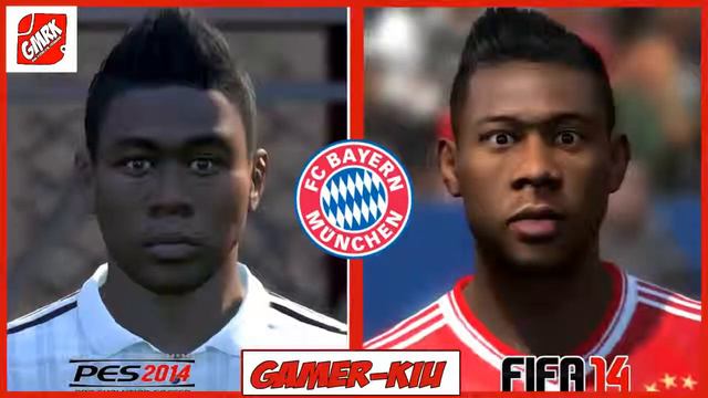 Comparación De Caras │Bayern de Múnich│Pes14 Vs Fifa 14│ смотреть онлайн