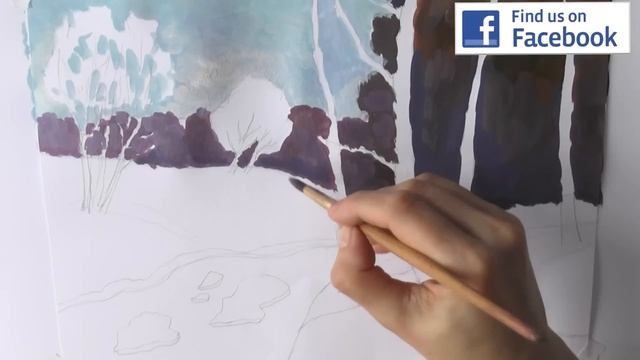 Уроки рисования. Как нарисовать ВЕСНУ. Пейзаж гуашью | Art School смотреть онлайн