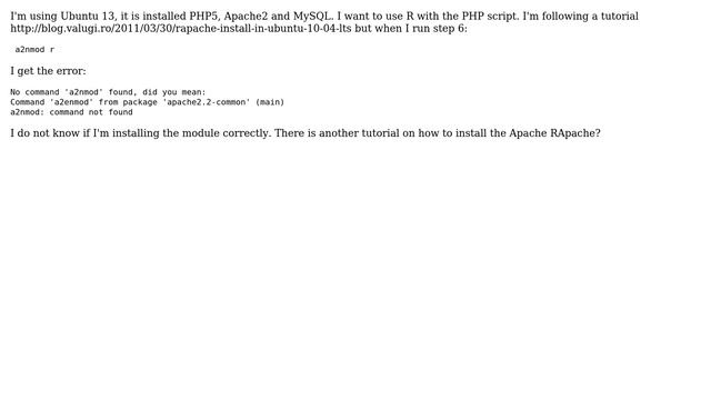 DevOps & SysAdmins: Install RApache module in Apache смотреть онлайн