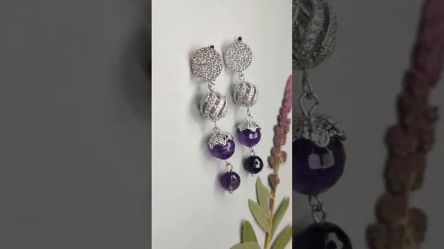 Серьги из аметиста. Заказ +79393411886 смотреть онлайн