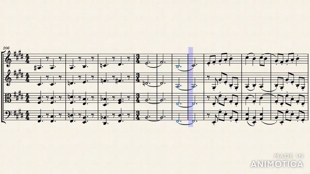 String Quartet No.8 in A Flat Major , Original [musescore] смотреть онлайн