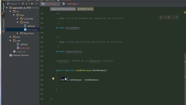 04- PHP POO - Les mutateurs / setters : affecter une valeur à une propriété privée смотреть онлайн