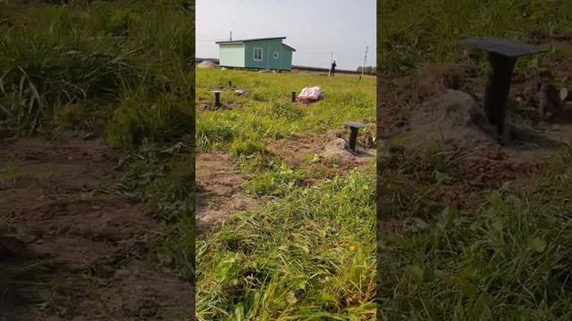 Смонтирован фундамент, для каркасного дома, на винтовых сваях смотреть онлайн