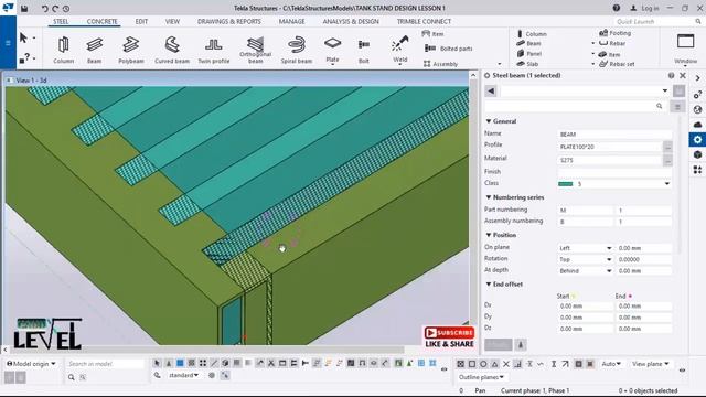 Complete Steel Water Tank Stand Modeling and Fabrication in Tekla Structure смотреть онлайн