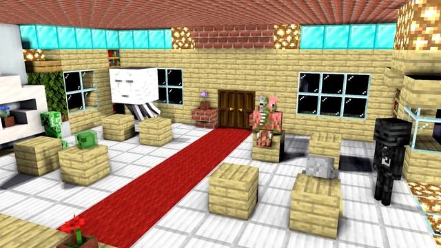 MONSTER MINECRAFT : GIRL VS MOBS SLAP KINGS CHALLENGE - Minecraft Animation смотреть онлайн