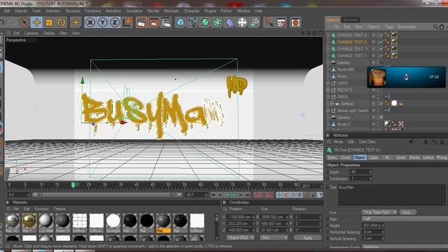 Cinema4D - Gold Text Template - FREE DOWNLOAD смотреть онлайн