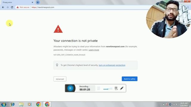 Your Connection is not private Error Fix | NET::ERR_CERT_COMMON_NAME_INVALID error in Google Chrome смотреть онлайн