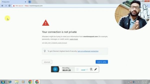 Your Connection is not private Error Fix | NET::ERR_CERT_COMMON_NAME_INVALID error in Google Chrome