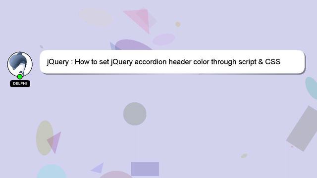 jQuery : How to set jQuery accordion header color through script & CSS смотреть онлайн