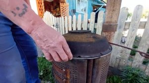 Обзор печь-мангал из барабана от стиральной машины моего дяди