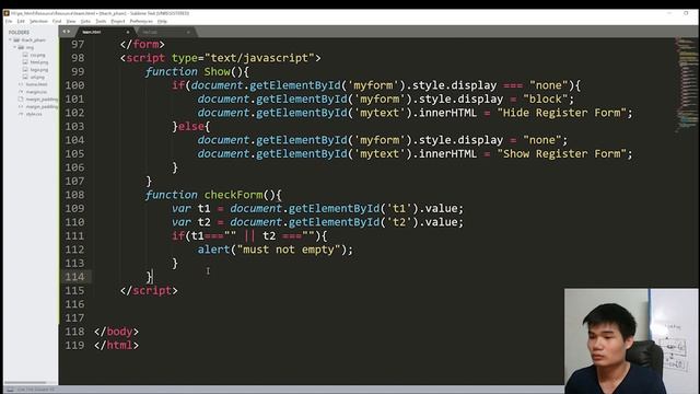 Giải đề PE môn web HTML & CSS - Ẩn hiện form với JavaScript - phần 3 смотреть онлайн
