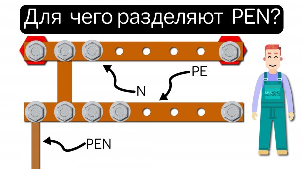 Для чего PEN проводник разделяют на PE и N. Почему после разделения нельзя  соединять PE и N?