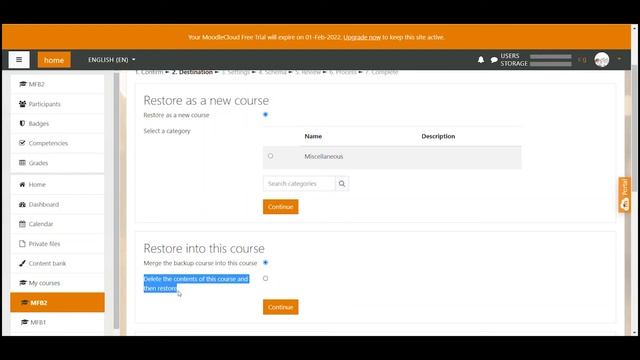 Moodle Tutorial | Course Restore смотреть онлайн