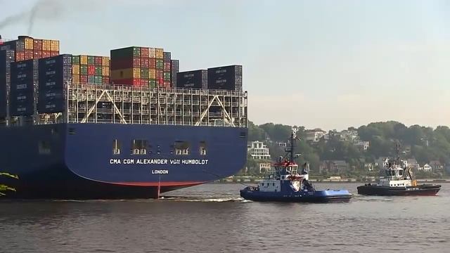 CMA CGM Alexander Von Humboldt / ex-Largest Container Ship / Port of Hamburg 2013, 28th May смотреть онлайн