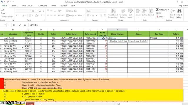 Excel Functions - Text manipulation, NEsted IFs and VLOOKUP смотреть онлайн