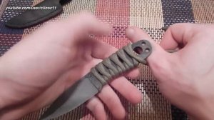 Плетение из Паракорда - Оплетка рукояти ножа №1 - wrap a knife handle with paracord using