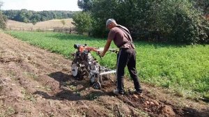 Копка картофеля самодельной грохотной копалкой
