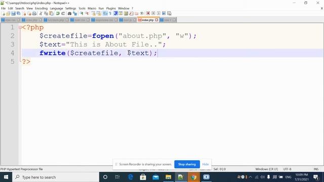 Create & Delete File In Php смотреть онлайн