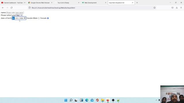 HOW TO CREATE INPUT DATE RADIO BUTTON TEXT AREA AND SUBMIT BUTTON IN HTML PART 8 смотреть онлайн