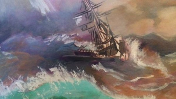 Ship in the Stormy Seas