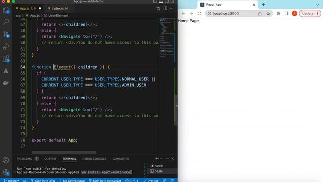 Role Based Routing in React JS | Role Based Navigation Links | React Router Dom tutorial смотреть онлайн