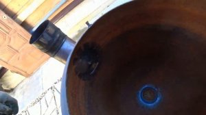 Печь для казана из гидроаккамулятора.