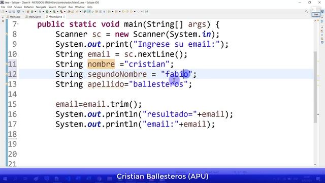 Metodos String trim y concat en JAVA смотреть онлайн