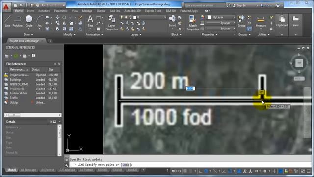 AutoCAD 2015_Scale an image with a reference line смотреть онлайн