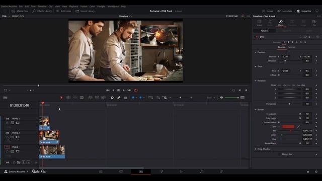 How to use DVE Effect in DaVinci Resolve 17 Studio Version смотреть онлайн